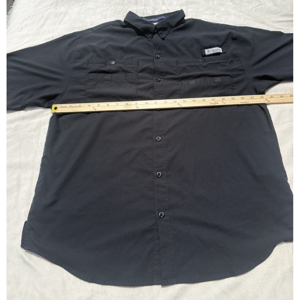 Columbia PFG Tamiami II Shirt Black Omni-Shade Vented Fishing Pockets Men's L. - Picture 6 of 12